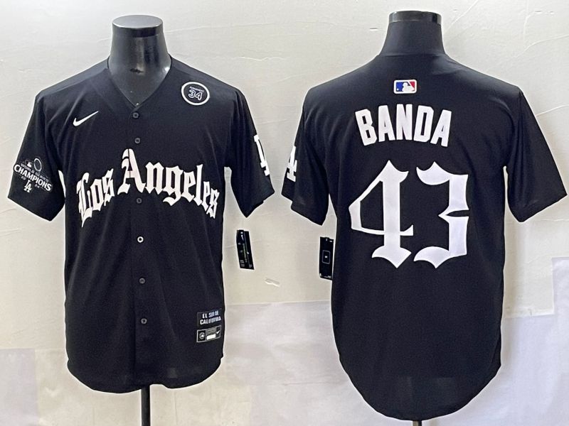 Men 2025 Los Angeles Dodgers #43 Banda Black Five generations Joint Name Nike MLB Jersey style 11->los angeles dodgers->MLB Jersey